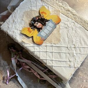 Handcrafted Lace Journal with Angel Design